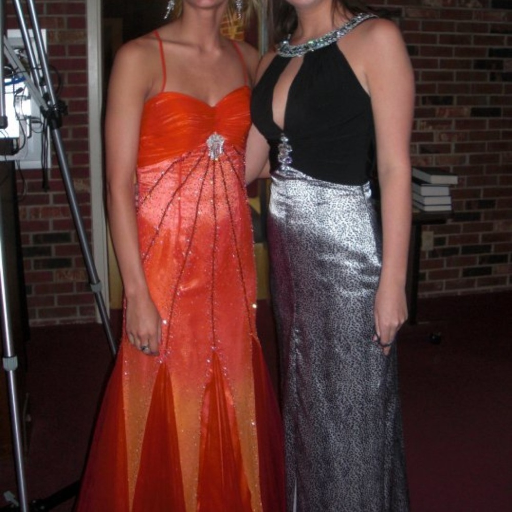 Orange Mermaid Prom Dress